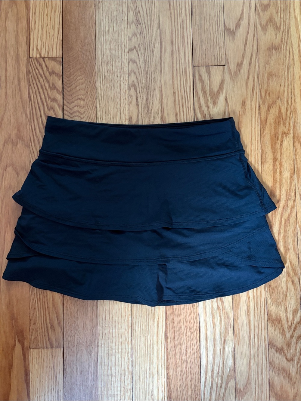 Athleta Girls 12 Black Tiered Mini Skort